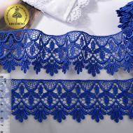 Кружево гипюр KRUZHEVO арт.TR.8G8254 шир.62мм цв.09 синий уп.9м