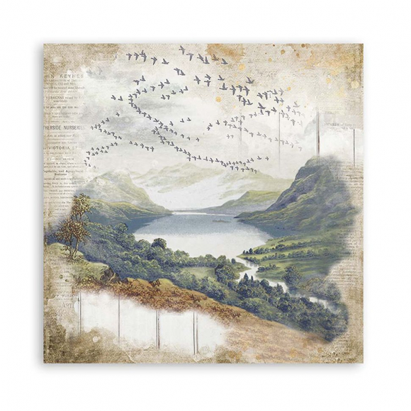 176113_Бумага двухсторонняя для скрапбукинга "Лошади у озера"