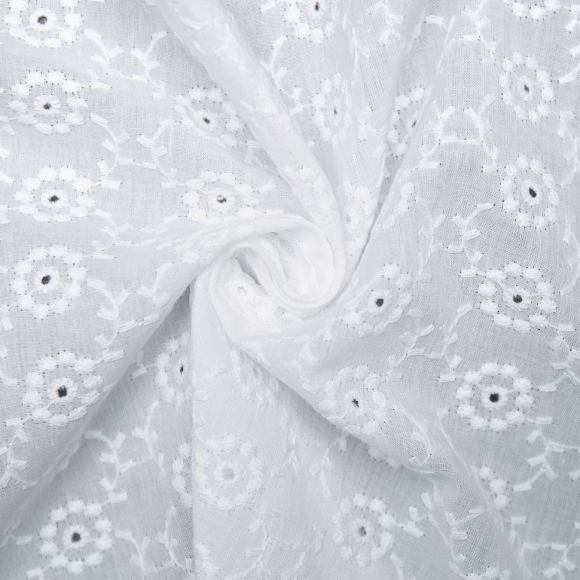 Ткань шитье 145 г кв.м 100% хлопок шир.130 см арт.Р.30650.01 цв.01 белый уп.25м