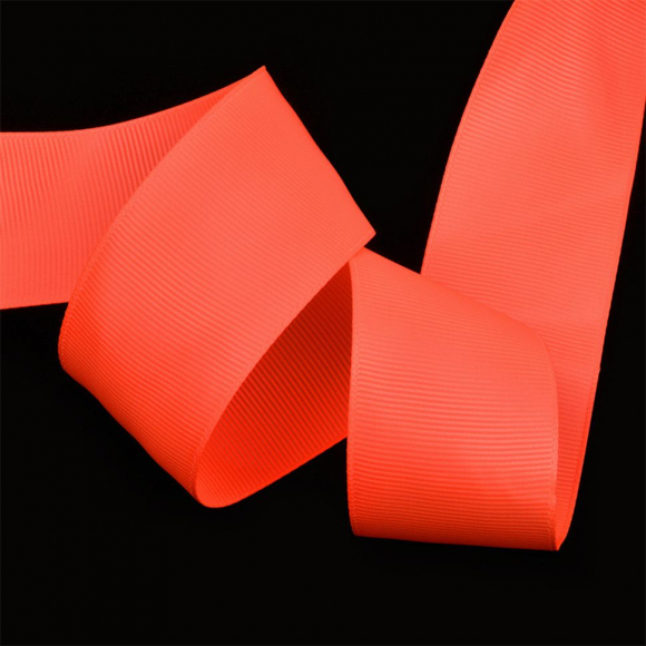 Лента Ideal репсовая в рубчик шир.50мм цв. 600 флуор.оранжевый уп.27,42м