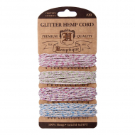 111088_Шнуры на блистере HEMPTIQUE #20 - 1 мм, 4 цвета по 9,1 м