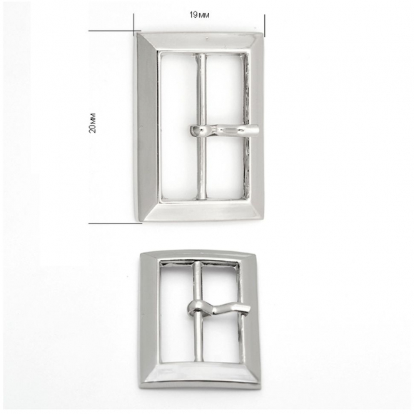 Пряжка металлическая TBY.5444 19х26мм, внутр. размер 20мм цв. никель уп. 10шт