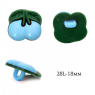 Пуговицы пластик Вишенка TBY.P-1428 цв.11 голубой 28L-18мм, на ножке, 200 шт