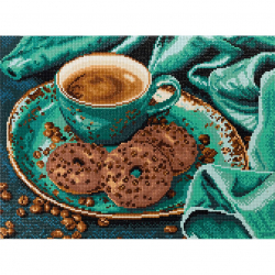 Кристальная мозаика на подрамнике ФРЕЯ арт.ALPD-058 Кофе-тайм 40х30 см