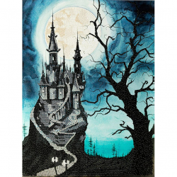 Кристальная мозаика на подрамнике ФРЕЯ арт.ALPD-007 Замок под луной 30х40 см