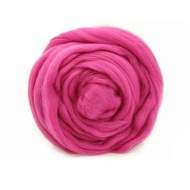 Шерсть для валяния ТРО Гребенная лента (тонкая мериносовая шерсть) 100г цв.0240 новый розовый