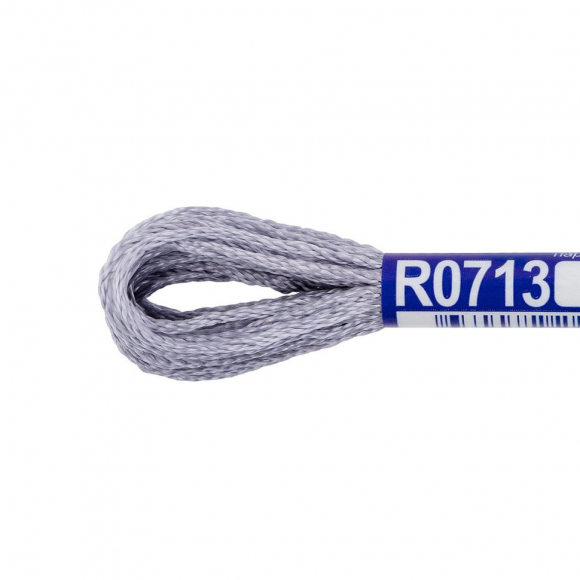Нитки для вышивания Gamma мулине 100% вискоза 12 x 8 м цв.R0713 серый