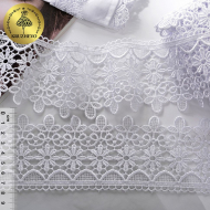 Кружево гипюр KRUZHEVO арт.TR.8G8292 шир.75мм цв.01 белый уп.9м