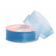 Лента капрон (органза) IDEAL шир.25мм цв.1038 голубой уп.27,4 м