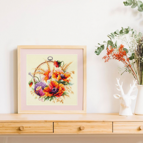 Набор для вышивания ЧУДЕСНАЯ ИГЛА арт.100-123 Маки для искусницы 25х25 см