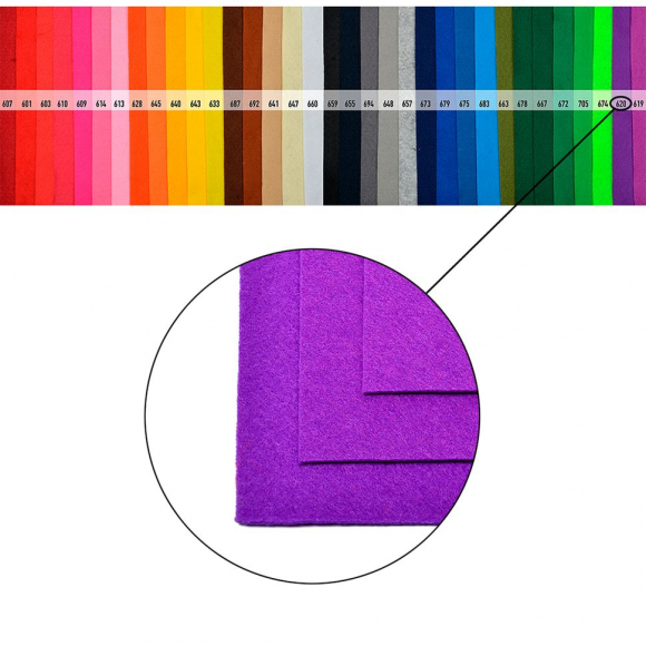 Фетр листовой мягкий Magic 4 Hobby 1мм 20х30см арт.FLT-S1 уп.10 листов цв.620 фиолетовый