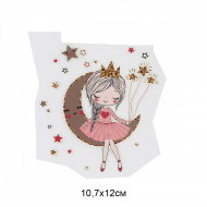 Термотрансфер арт.TBY.1260 Девочка на луне 10,7х12см, уп.10шт