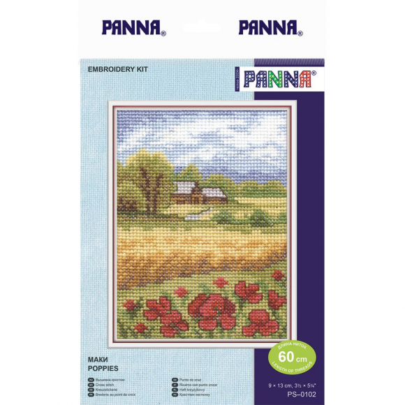 Набор для вышивания PANNA арт. PS-0102 Маки 9х13 см