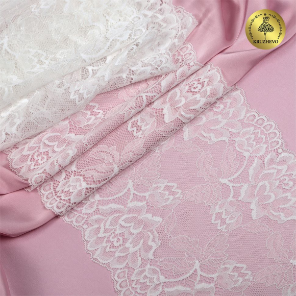 Кружево-стрейч KRUZHEVO арт.TBY.L838 шир.180мм цв.02 молочный уп.25м