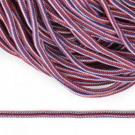 Шнур круглый полиэфир 04мм арт. 1с-36 цв.синий/красный/белый уп.200м