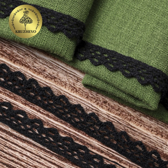 Тесьма вязаная KRUZHEVO 10мм TBY-5036 цв.03 черный уп.10м Тесьма вязаная KRUZHEVO 10мм TBY-5036 цв.03 черный уп.10м