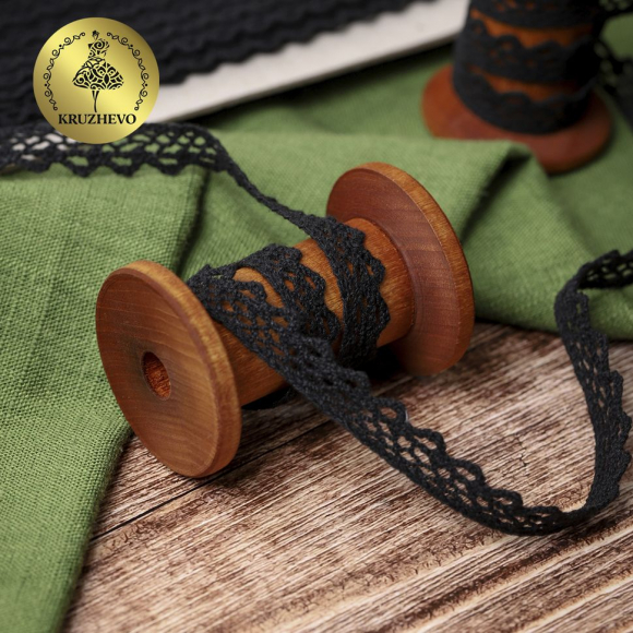 Тесьма вязаная KRUZHEVO 10мм TBY-5036 цв.03 черный уп.10м Тесьма вязаная KRUZHEVO 10мм TBY-5036 цв.03 черный уп.10м