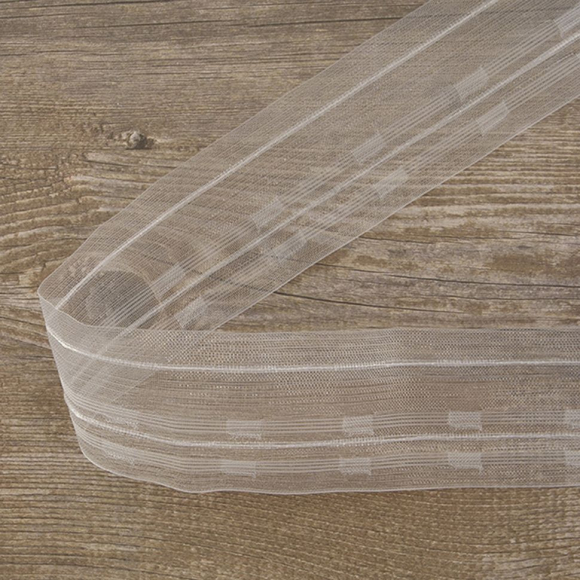 111802_Лента шторная прозрачная, равномерная сборка, 50 мм, нарезка 10 м