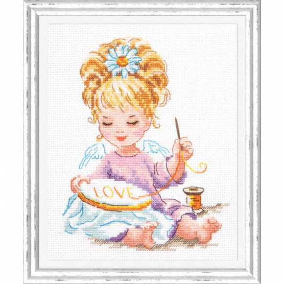 Набор для вышивания ЧУДЕСНАЯ ИГЛА арт.33-24 Маленькая рукодельница 14х18 см