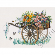 Набор для вышивания PERMIN арт.70-3121 Повозка с цветами 36х26 см