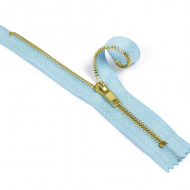 Молния MaxZipper джинсовая золото №5, 18см н/р цв.F184 голубой уп.10шт