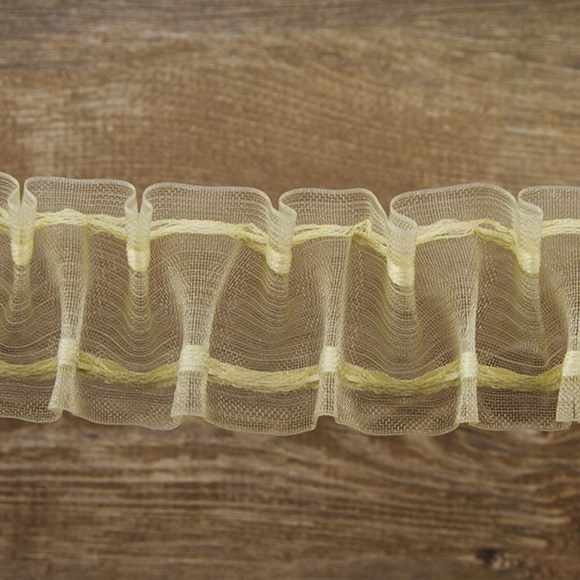 78397_Лента шторная прозрачная, равномерной сборки, 50 мм, цвет светло-бежевый