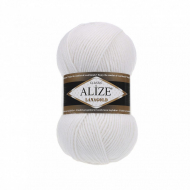 Пряжа для вязания Ализе LanaGold (49% шерсть, 51% акрил) 5х100г/240м цв.055 белый