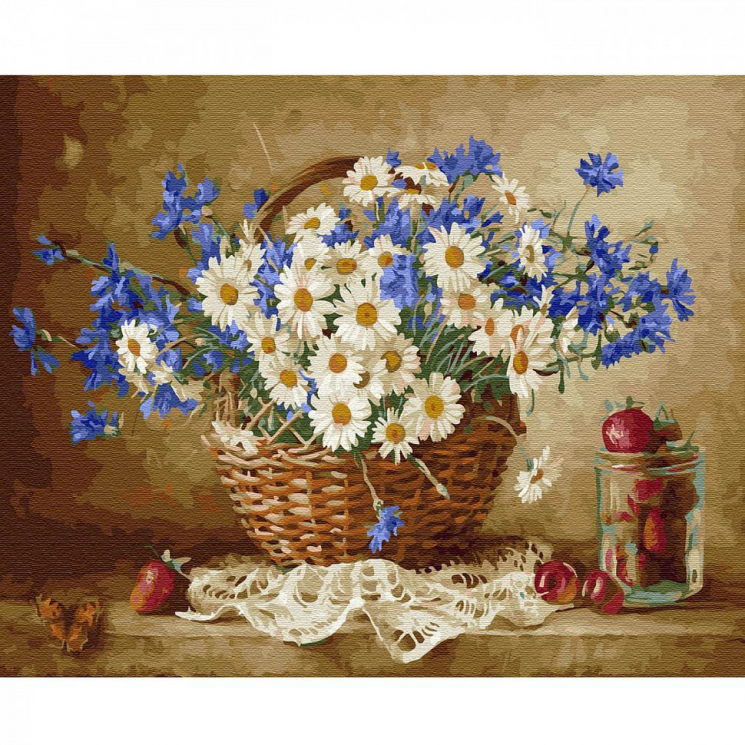 Картины по номерам Molly арт.KH0676 Бузин. Ромашковое настроение (28 цветов) 40х50 см