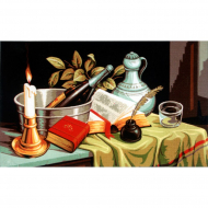 6850_Канва жесткая с рисунком "Натюрморт со свечей"