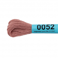 Нитки для вышивания Gamma мулине (0001-0206) 100% хлопок 24 x 8 м цв.0052 розово-серый