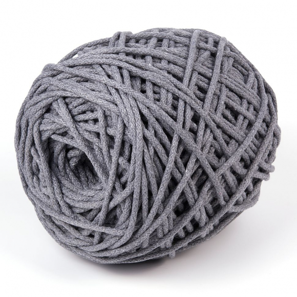 Шнур для макраме круглый х/б 06мм 60184/200 цв.12 серый уп.200м