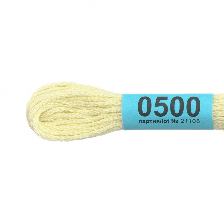 Нитки для вышивания Gamma мулине (0207-0819) 100% хлопок 24 x 8 м цв.0500 бледно-салатовый