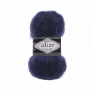 Пряжа для вязания Ализе Mohair classic (25% мохер, 24% шерсть, 51% акрил) 5х100г/200м цв.395 т.синий