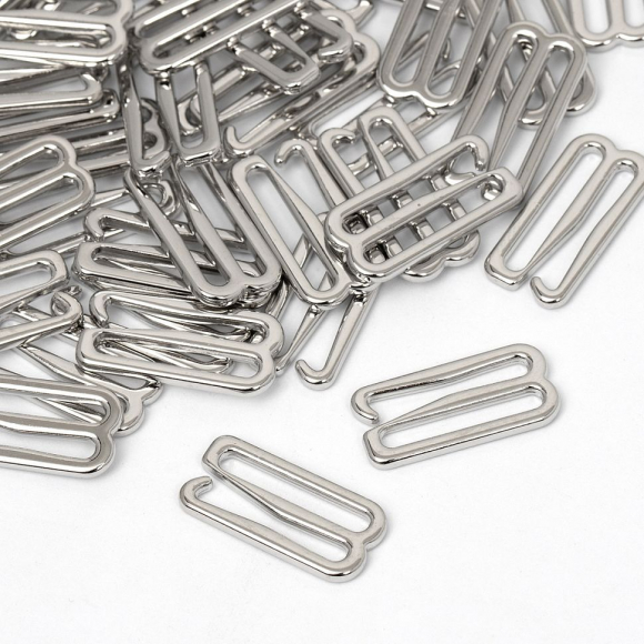 Крючок для бюстгальтера металл TBY-918C 18мм, цв.никель, уп.1000шт