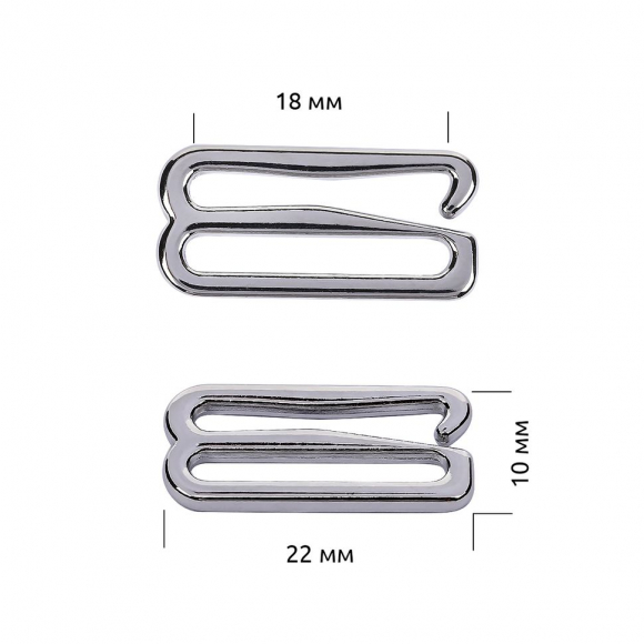 Крючок для бюстгальтера металл TBY-918C 18мм, цв.никель, уп.1000шт