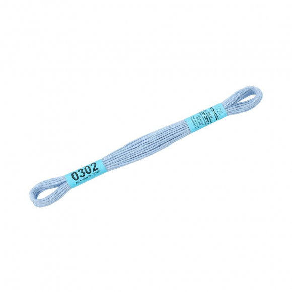 Нитки для вышивания Gamma мулине (0207-0819) 100% хлопок 24 x 8 м цв.0302 голубой