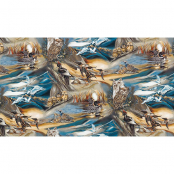 Ткань для пэчворка PEPPY North American Wildlife 5 146 г/м? 100% хлопок цв.ABK-16634-169 EARTH уп.60х110 см