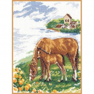 Набор для вышивания АЛИСА арт.1-03 Лошадки 22х26 см