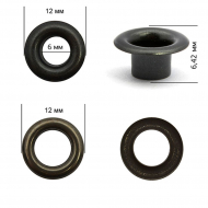 Люверсы латунь New Star №4 (? 6мм, h 6,42мм) цв. оксид уп. 5000шт