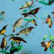 Ткань шелк Армани креп 90 г/м? 97% полиэстер, 3% лайкра шир.148 см арт.T.0240.01 цв.голубой рул.25м