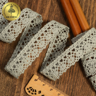 Кружево хлопковое KRUZHEVO 18мм арт.TR.1006 цв.31 св.серый, уп.20м