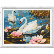 Набор для вышивания ЧУДЕСНАЯ ИГЛА арт.64-01 Лебединая пара 30х21 см