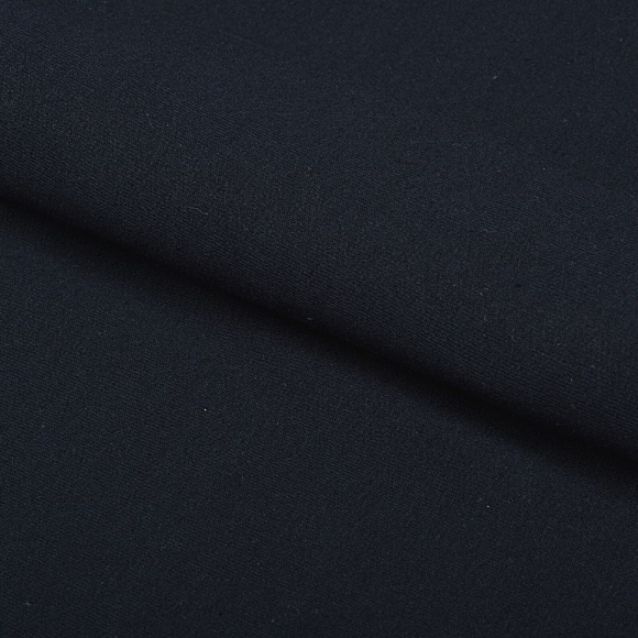 Ткань трикотаж Футер 2х нитка начес хлопок 190г опененд 100+100 т.синий 19-4010 уп.10м