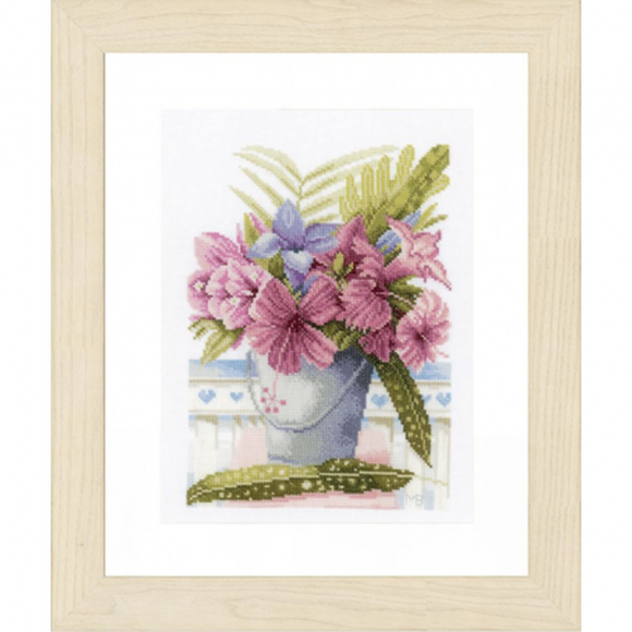 Набор для вышивания LANARTE арт.PN-0154326 Flowers in Bucket 20х28 см