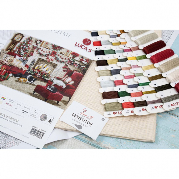 Набор для вышивания LUCA-S арт. BU5013 GOLD - Домашние питомцы 48х32 см