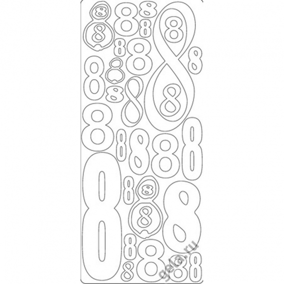 58080_Наклейки контурные "Цифры с №8"