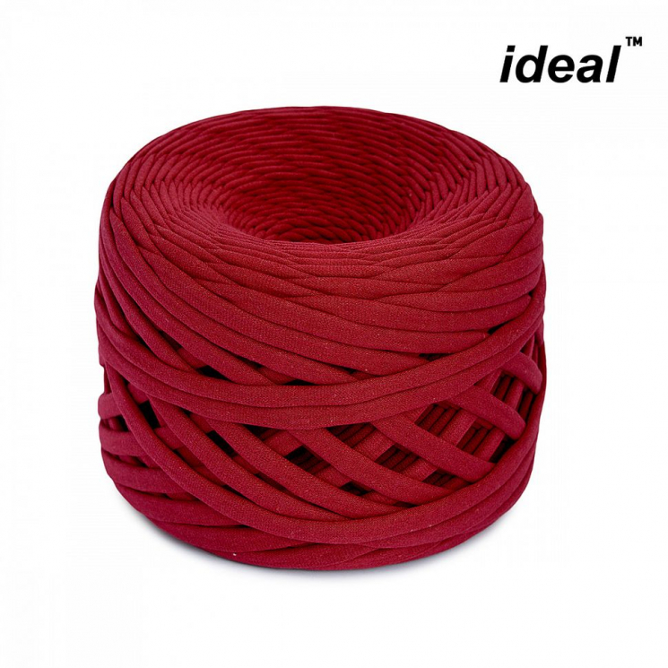 Пряжа Ideal трикотажная 100м, 350-380 г, ширина 7-9мм цв. бордо