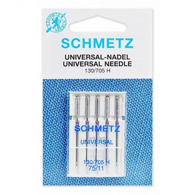 Иглы для бытовых швейных машин Schmetz стандартные 130/705H №75, уп.5 игл