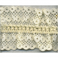 92839_Кружево-рюш на резинке, 40 мм, цвет сливочный