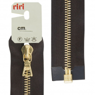 50848_Молния металл, Gold, разъёмная 1 замок, на атласной тесьме, 6 мм, 70 см, цвет 2226, темный шоколад